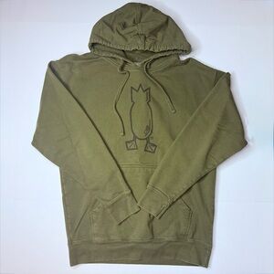 Dive Bomb Mens Large Industries Hoodie Dark Army Green Duck Hunting EUC L